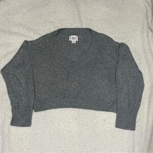 BDG Charcoal V-Neck Cropped Sweater